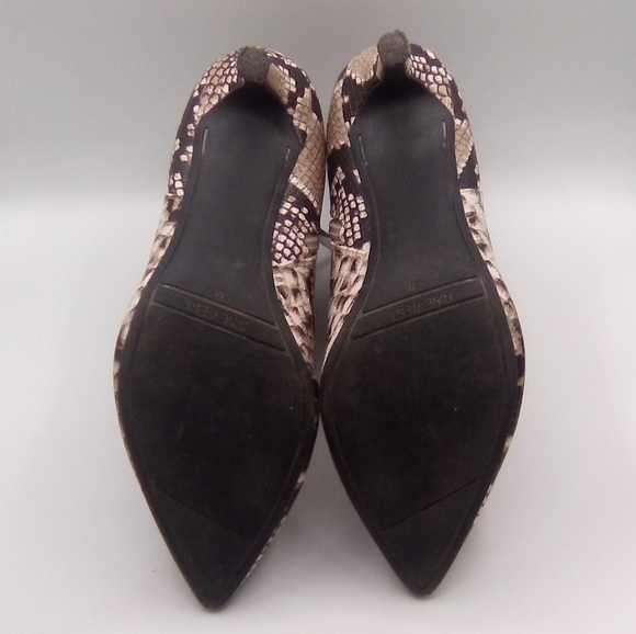 Nine West Gray Snakeskin Print Pointed Toe Ankle Boots 3" Heel - Picture 9 of 10